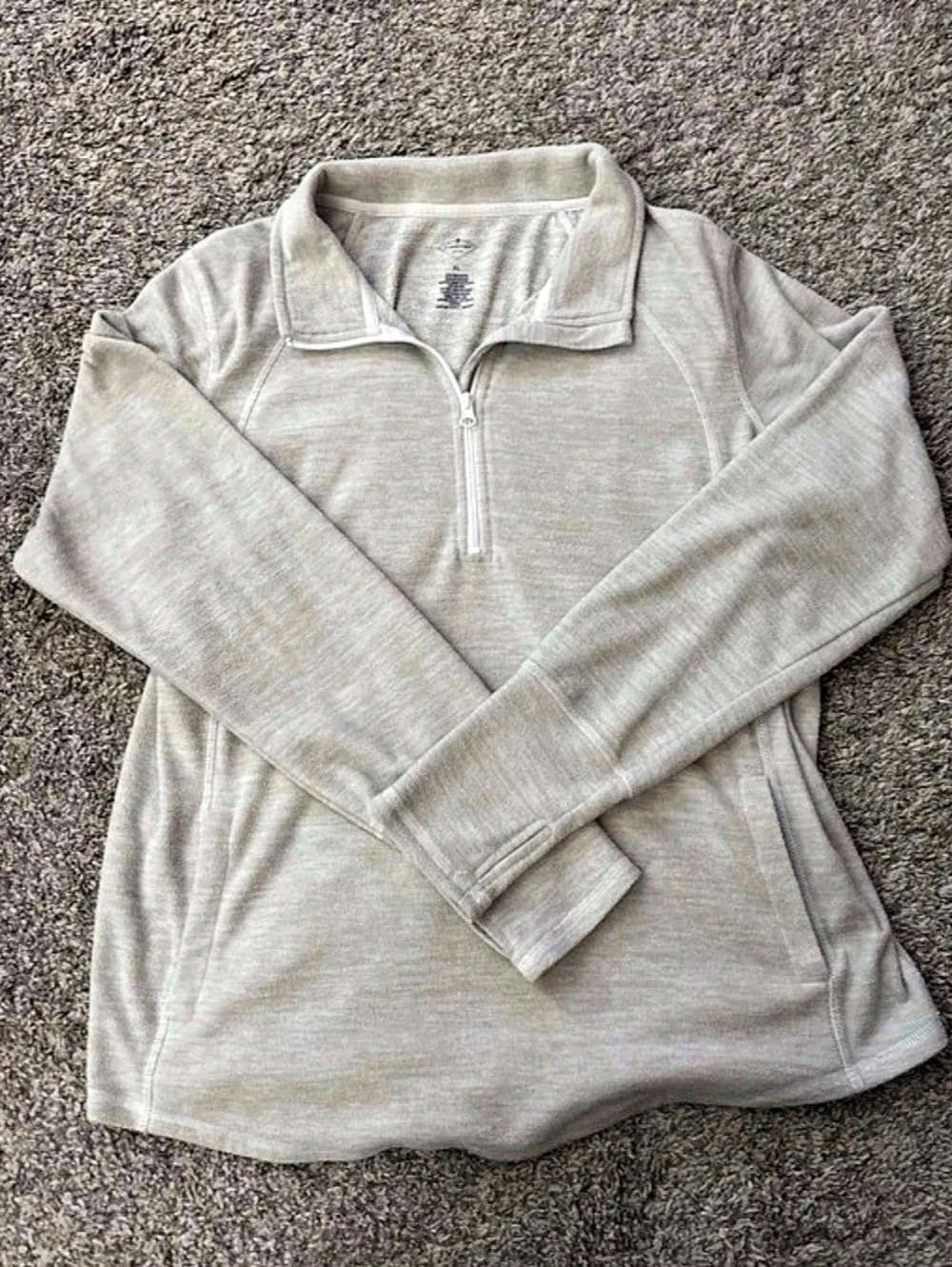 St. John's Bay Active Quarter-Zip Fleece Pullover Gray XL
